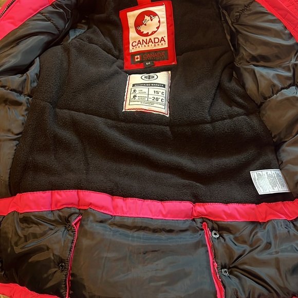 Canada Weather Gear girls faux fur waterproof parka fuchsia 5/6 - Picture 9 of 10